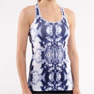 Lululemon Cool Racerback Tank in  Ink Blot White Deep Indigo